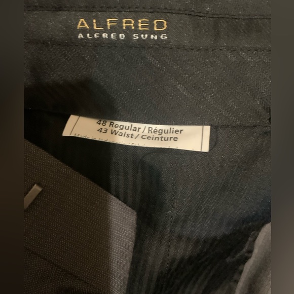 Alfred sung gray suit jacket vest & pants 48 regular 43 waist - Picture 2 of 9